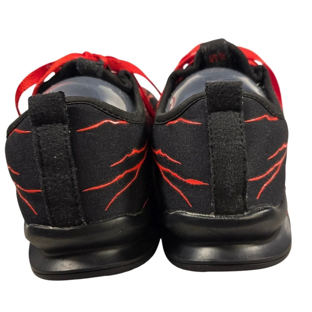 Bronax Mens Athletic Sneakers‎ Black Red Lightning Pattern Blade Sole Size 41 EU